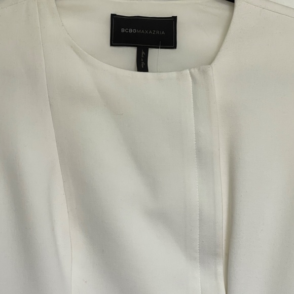 XSOLDXIvory  BCBGMAXARIA Peplum Top M - Picture 2 of 9